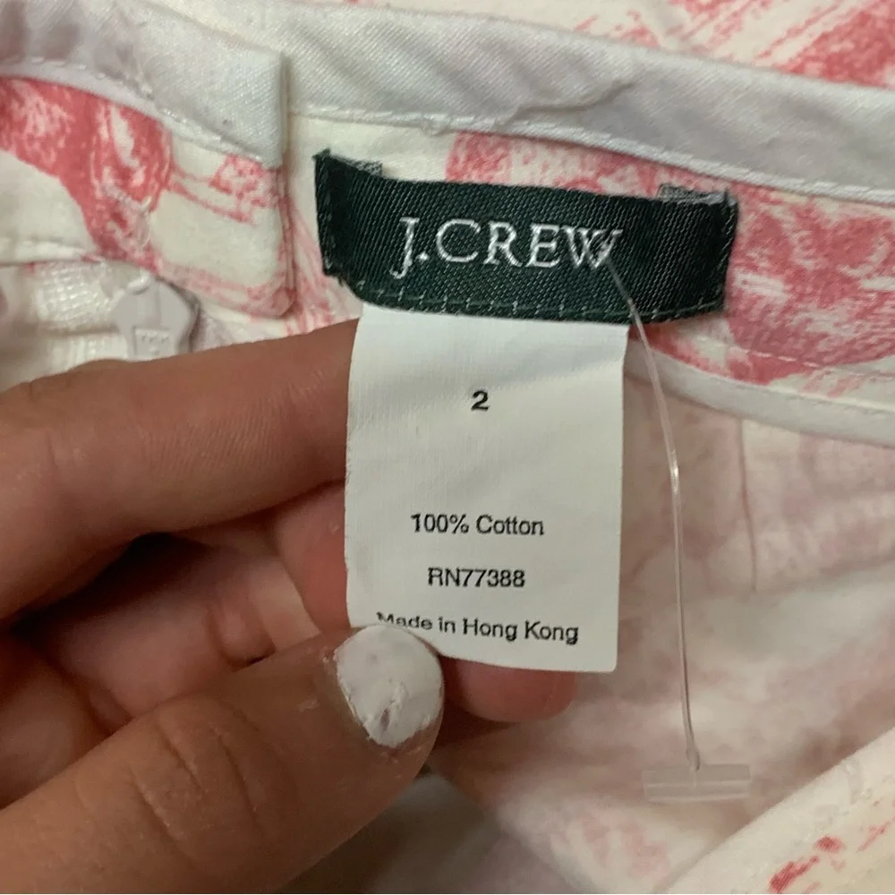 J crew rare vintage Printed Pink Toile Pencil Skirt Women's